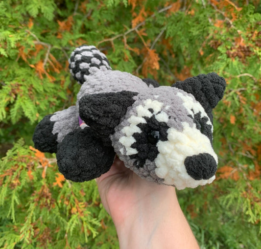 Hand made Crocheted Raccoon